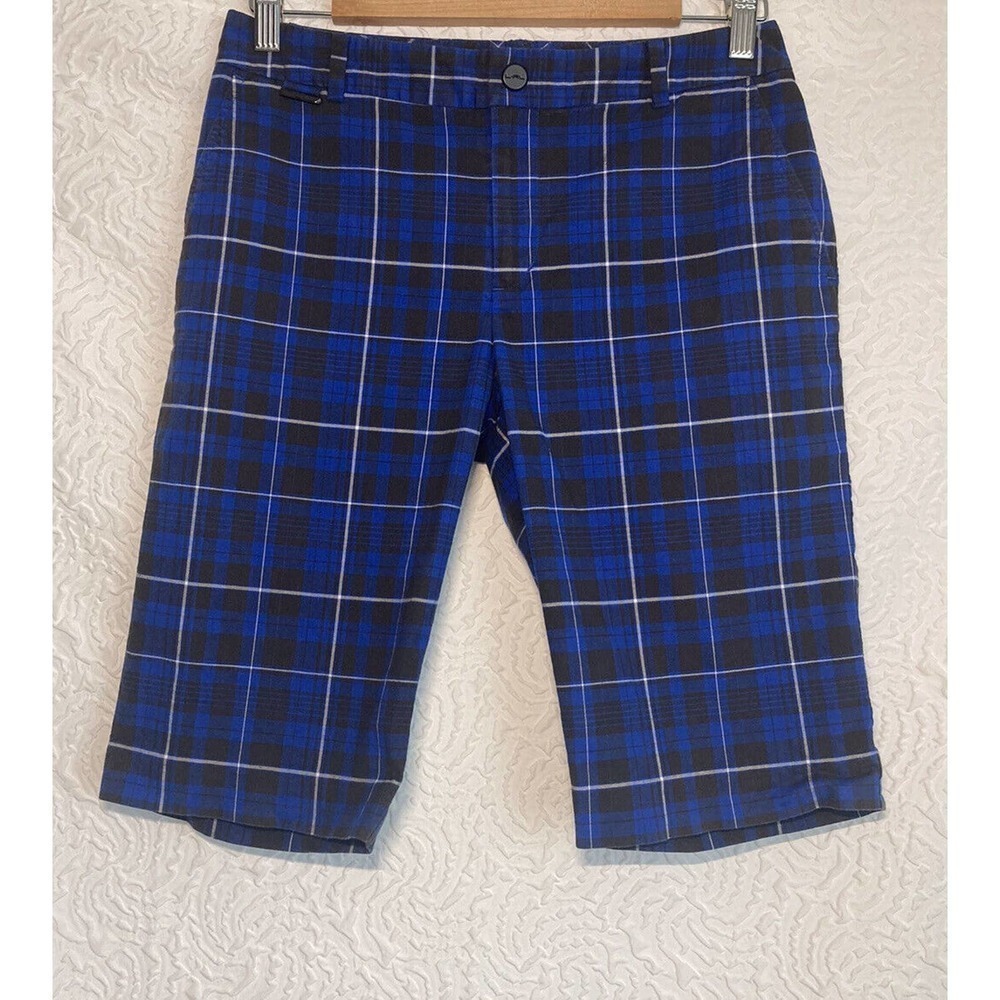Ralph Lauren Active Blue Plaid L-RL Bermuda Shorts Golf Size 2